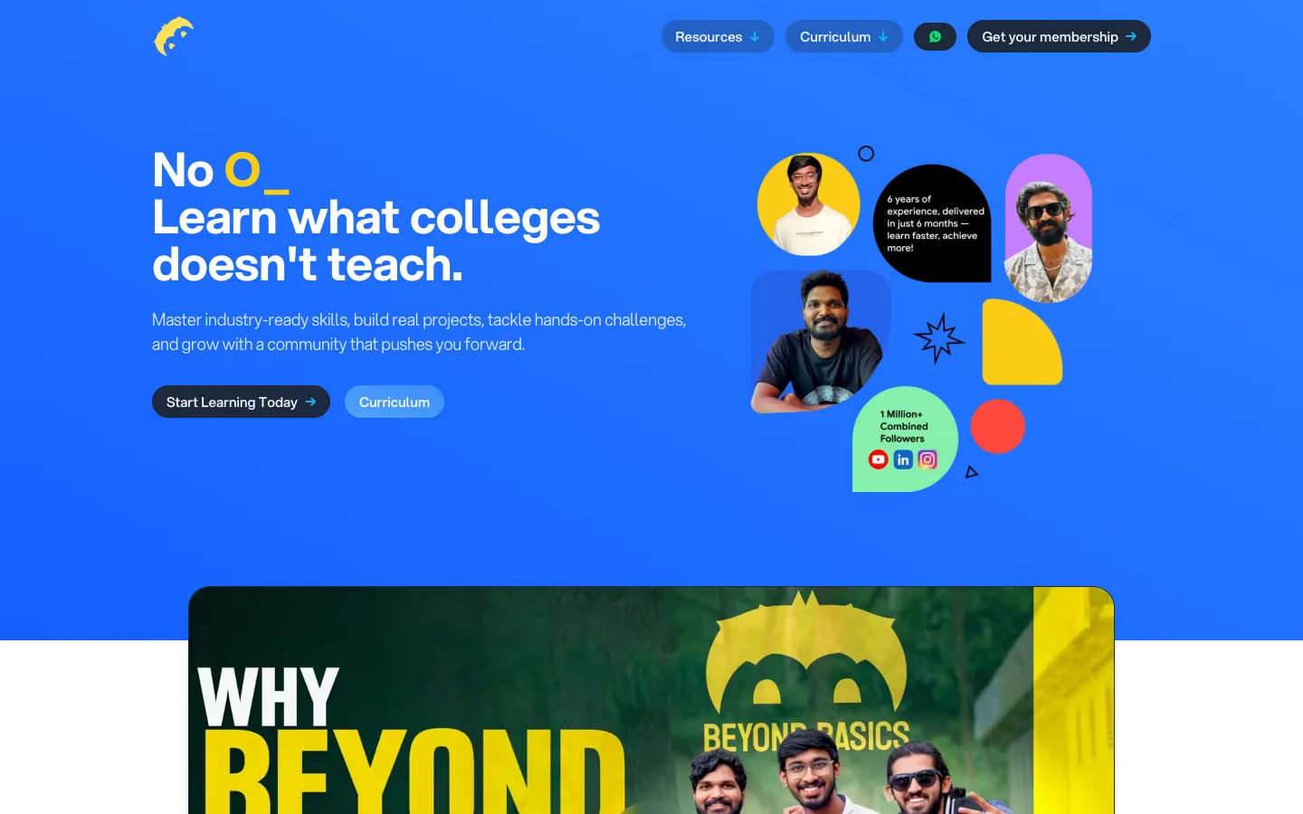 Beyond Basics website screenshot