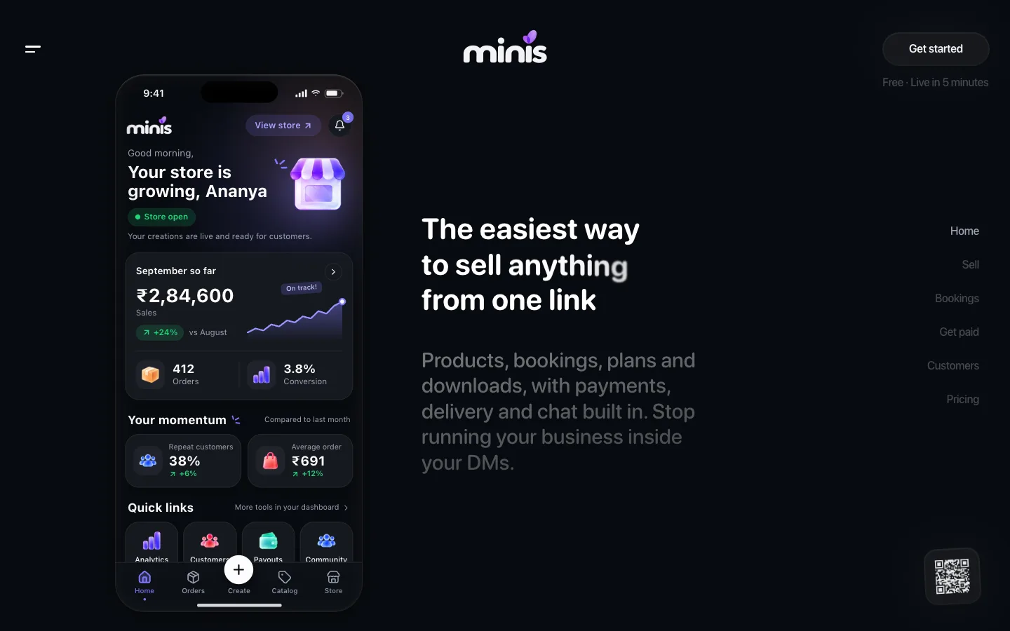Minis website screenshot