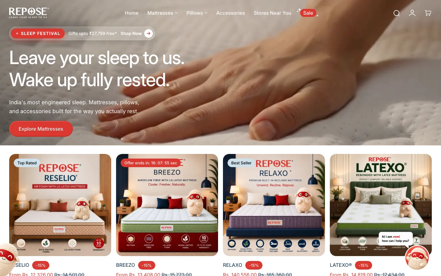 Repose website screenshot