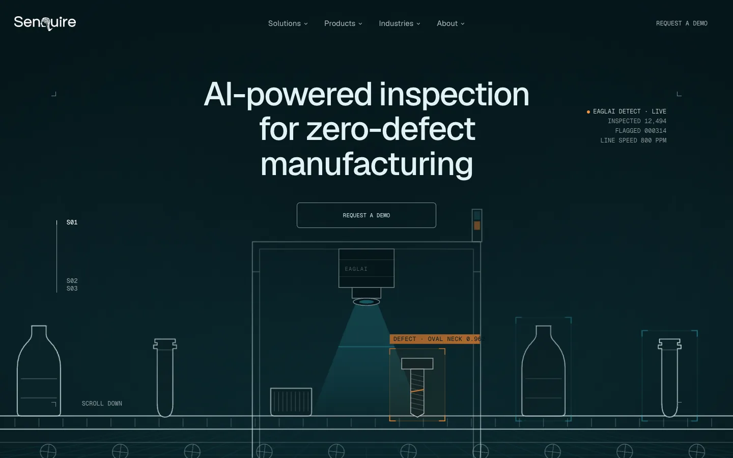 Senquire website screenshot